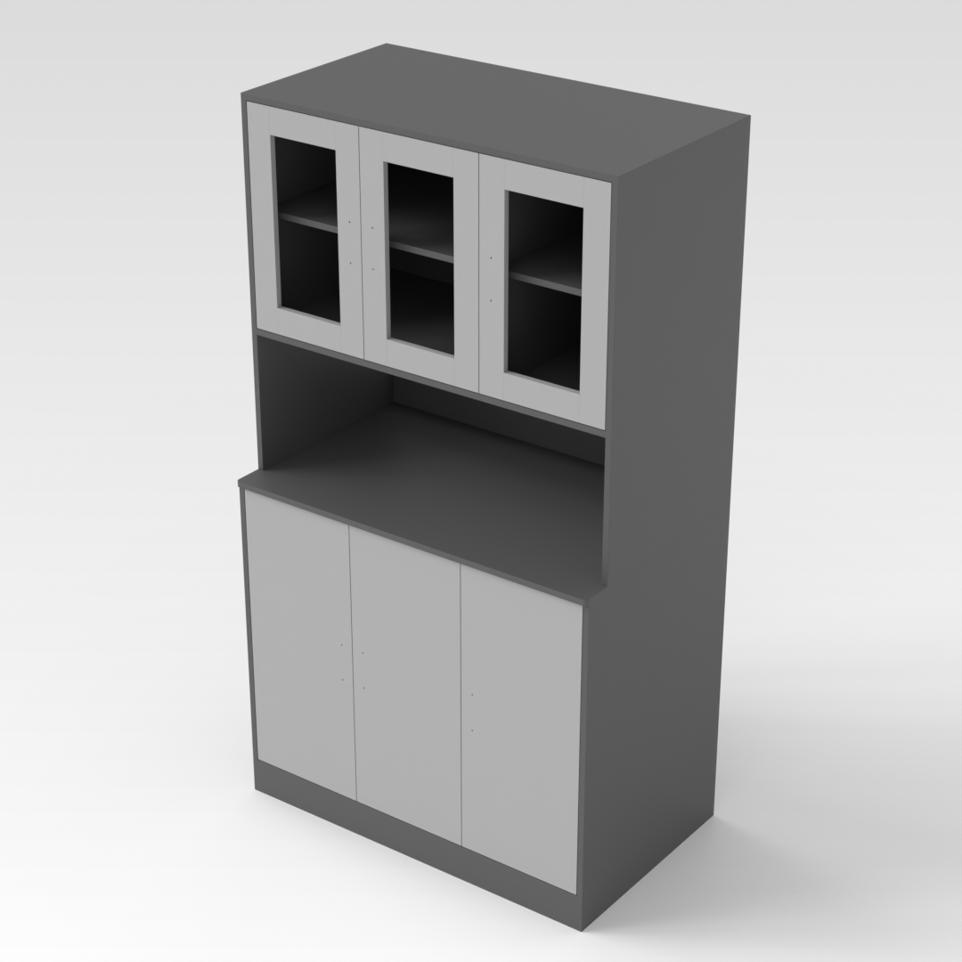 Sky Gray & Light Gray Storage Cabinet