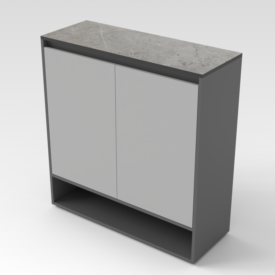 Sky Gray & Light Gray Shoe Cabinet