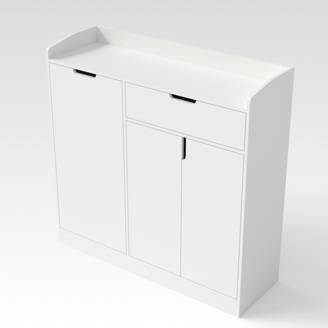 Warm White Shoe Cabinet
