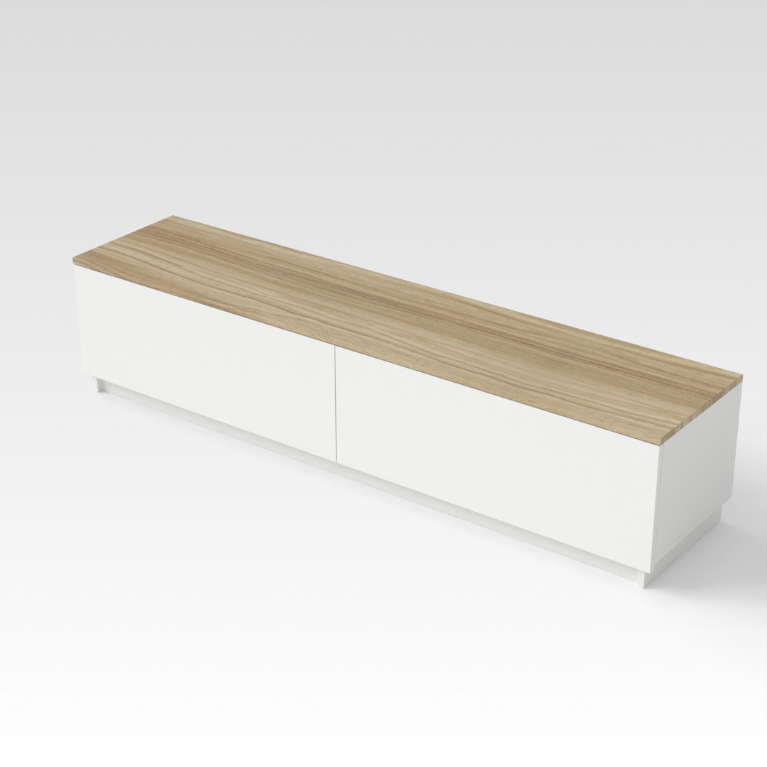 Warm White & Country Oak TV Stand