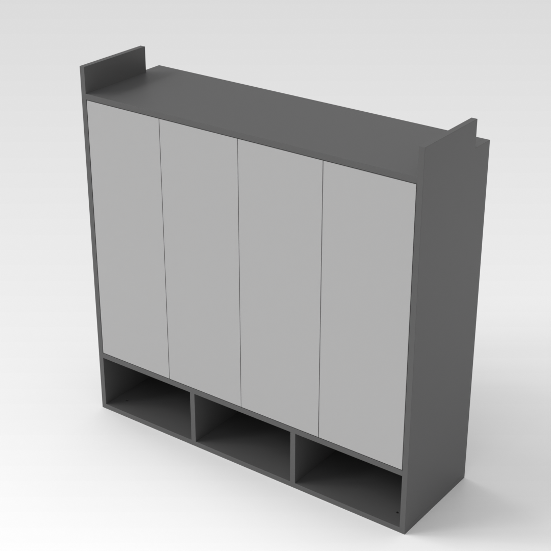 Sky Gray & Light Gray Shoe Cabinet