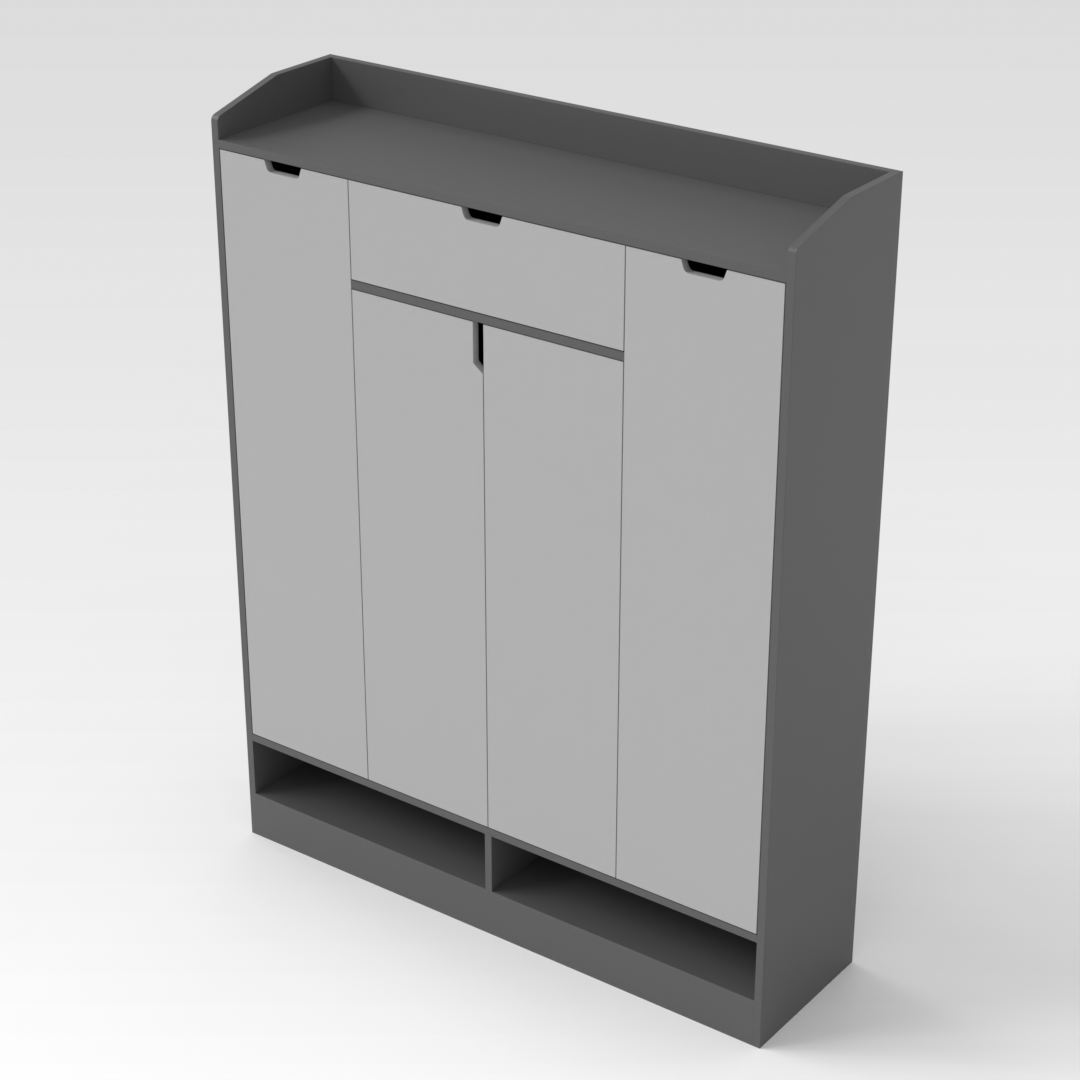 Sky Gray & Light Gray Shoe Cabinet