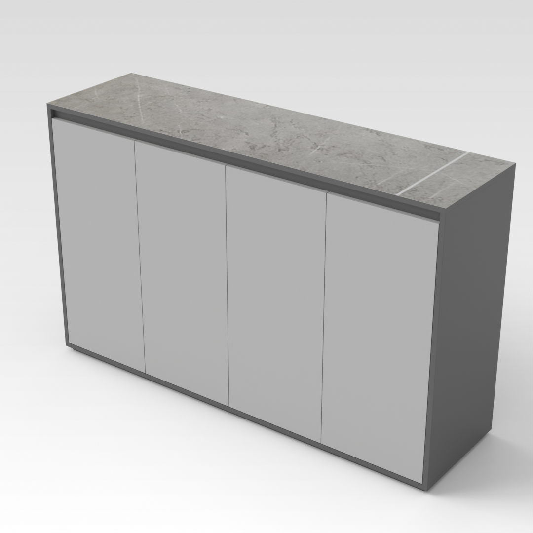 Sky Gray & Light Gray Shoe Cabinet