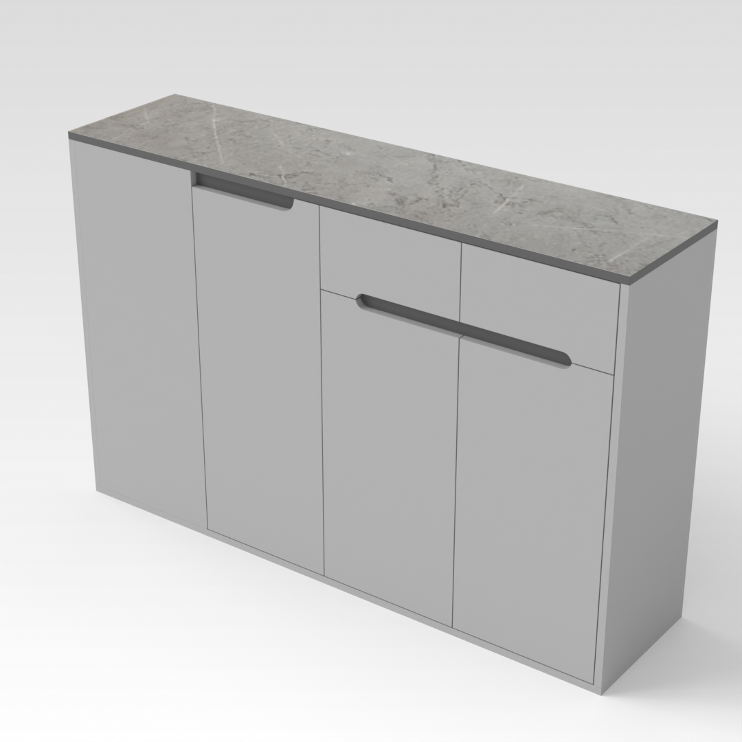 Light Gray & Sky Gray Shoe Cabinet