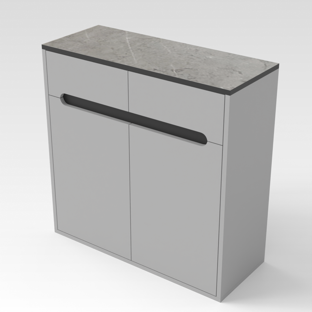 Light Gray & Black Shoe Cabinet