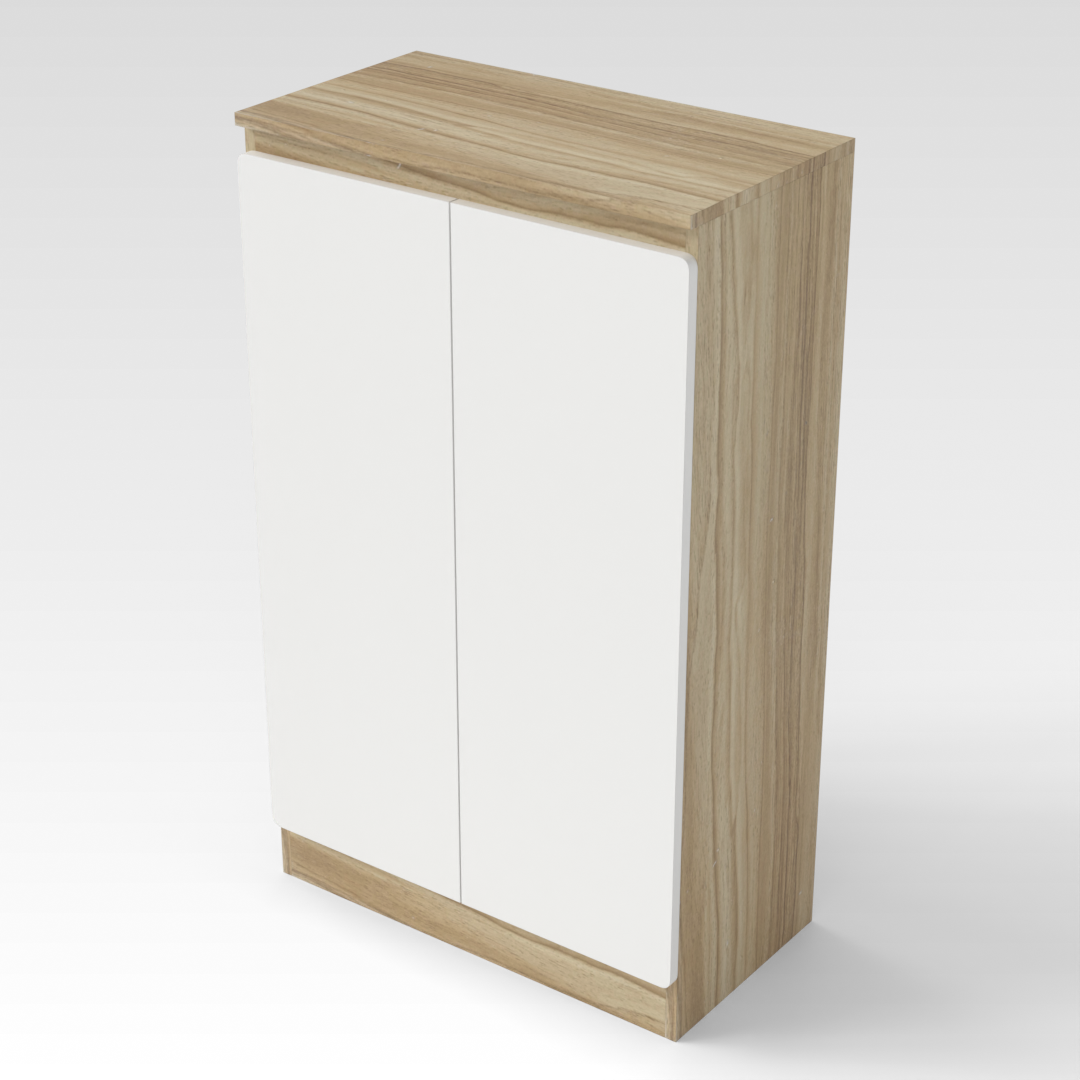 Country Oak & Warm White Shoe Cabinet