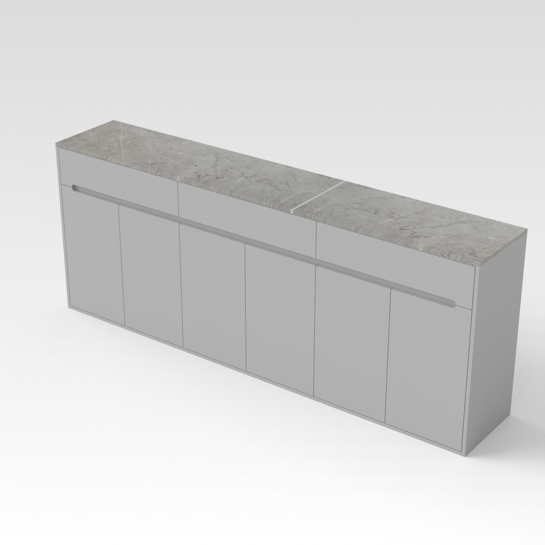Light Gray & Brown Stone Grain Shoe Cabinet