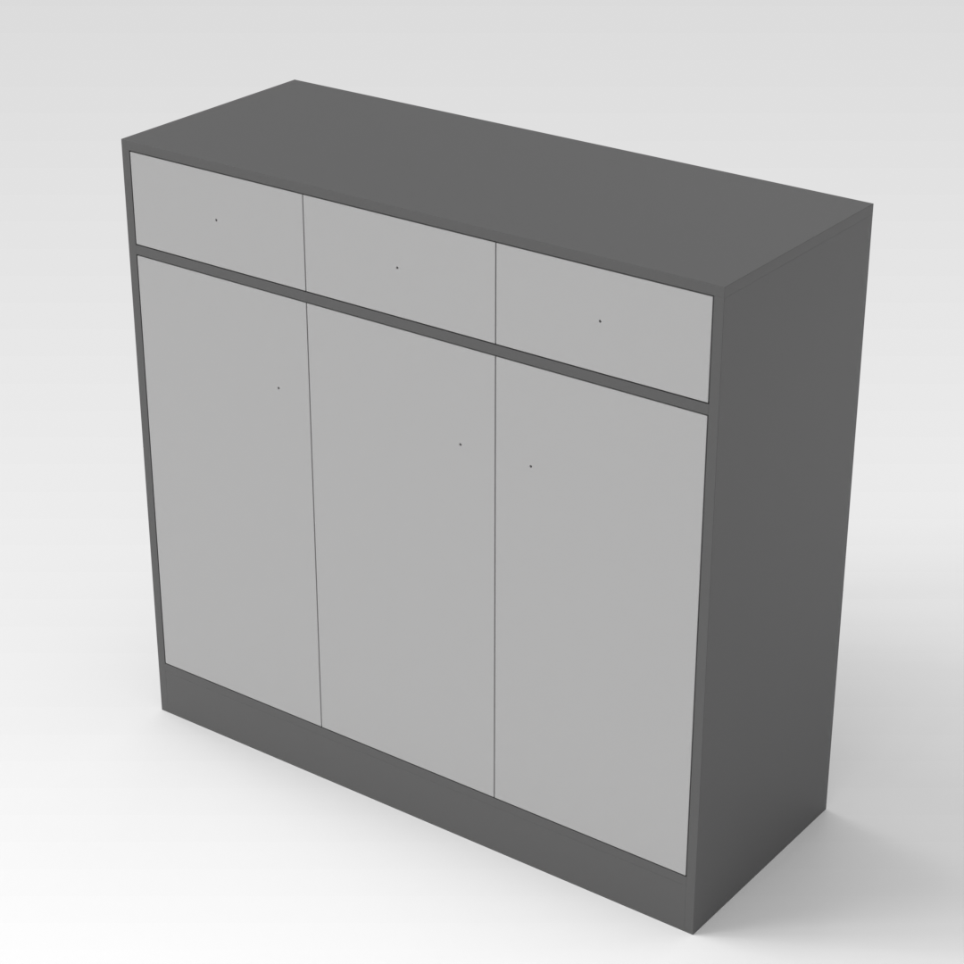 Sky Gray & Light Gray Sideboard