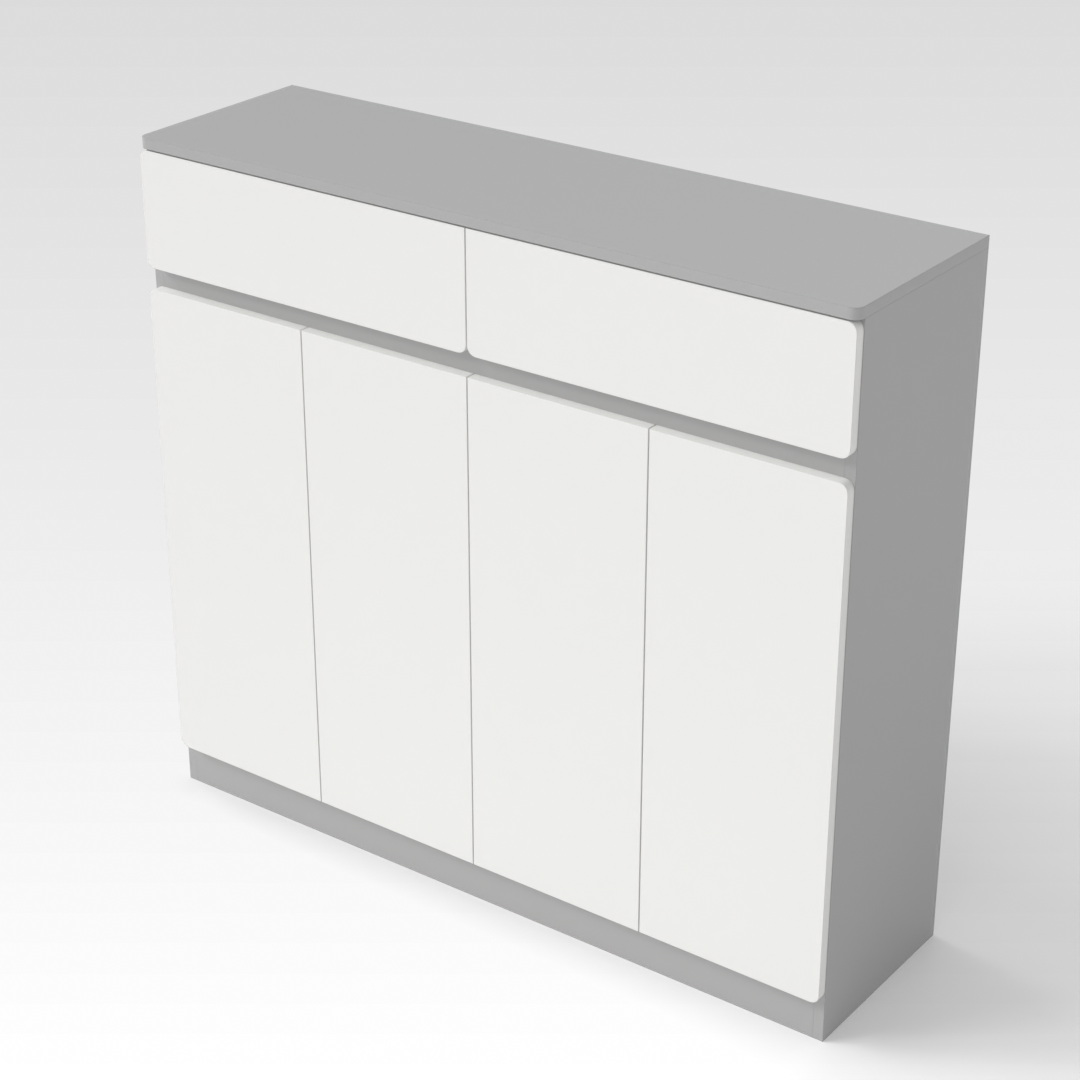 Light Gray & Warm White Shoe Cabinet