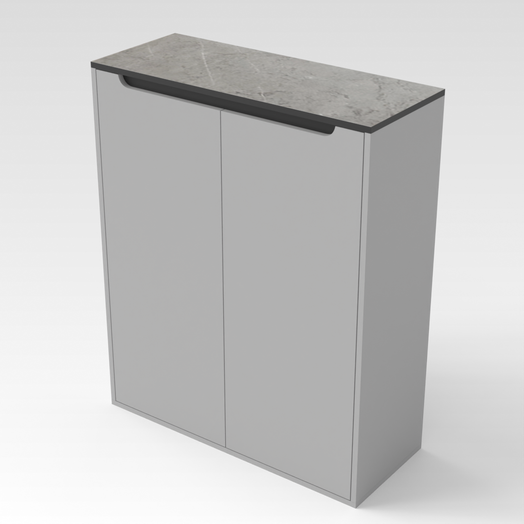 Light Gray & Brown Stone Grain Shoe Cabinet