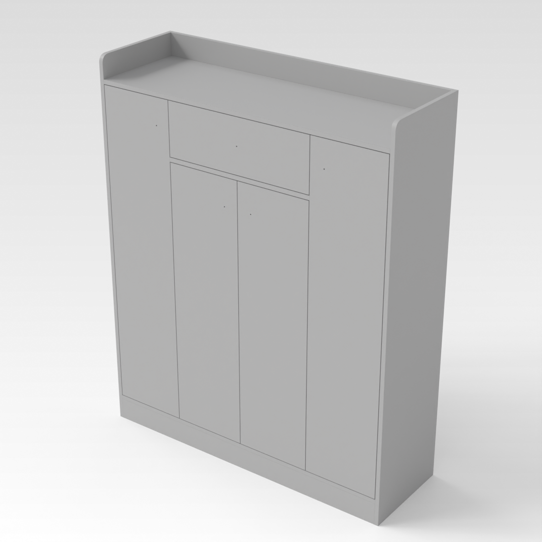 Light Gray Shoe Cabinet