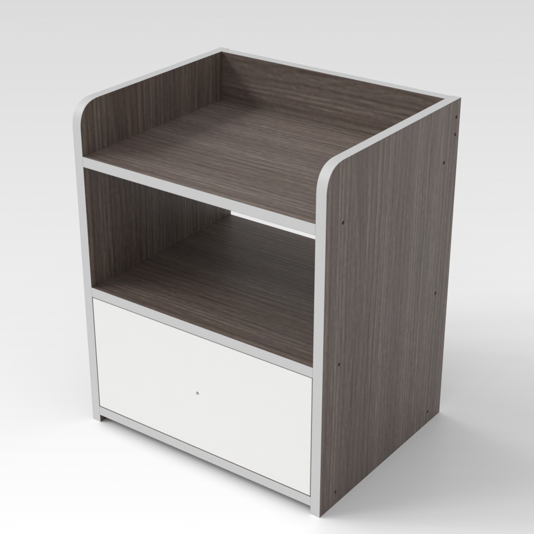 Morandi Gray & Warm White Nightstand