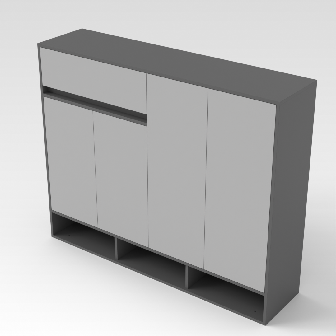 Sky Gray & Light Gray Shoe Cabinet