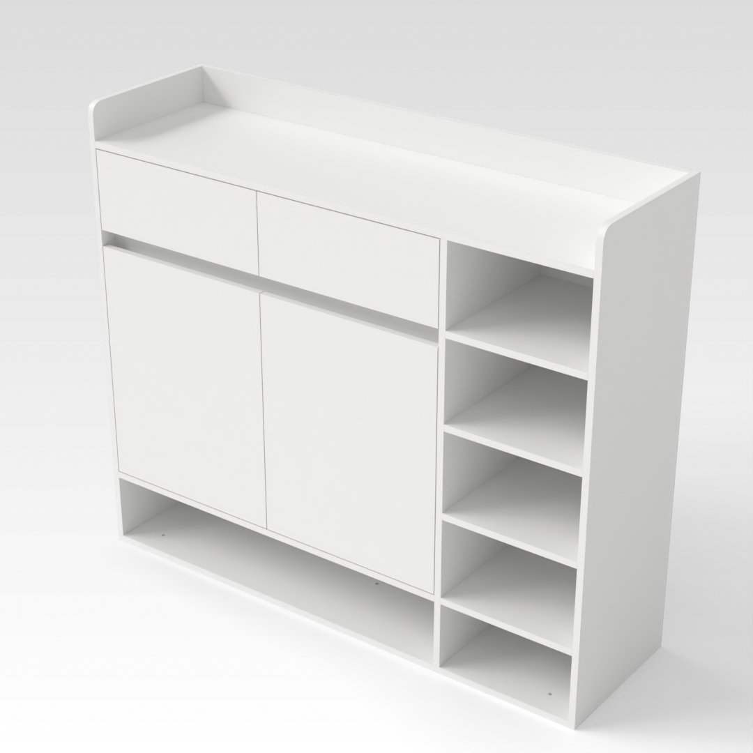 Warm White Shoe Cabinet