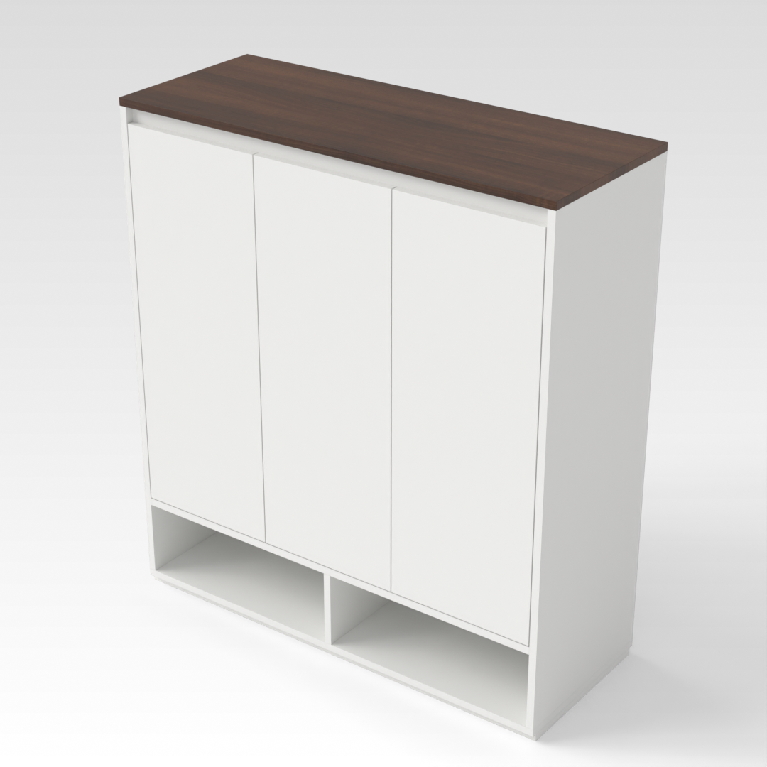 Warm White & Prairie Oak Shoe Cabinet