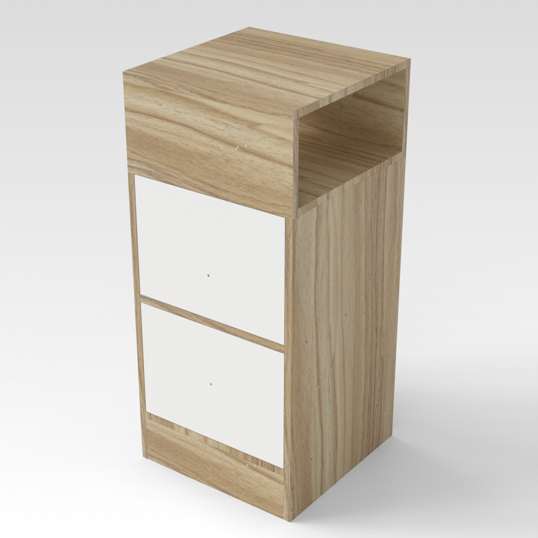 Country Oak & Warm White Nightstand