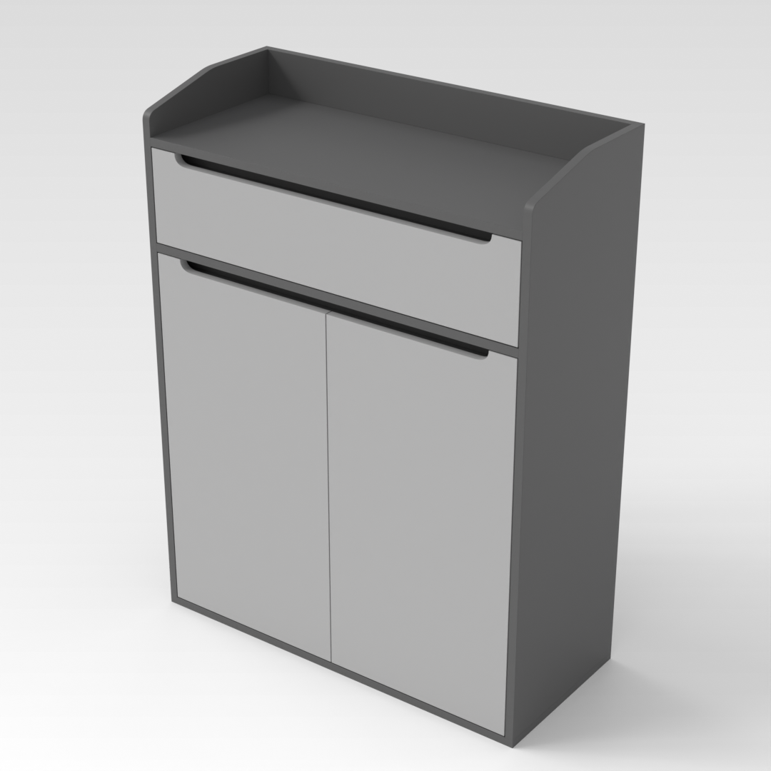 Sky Gray & Light Gray Shoe Cabinet