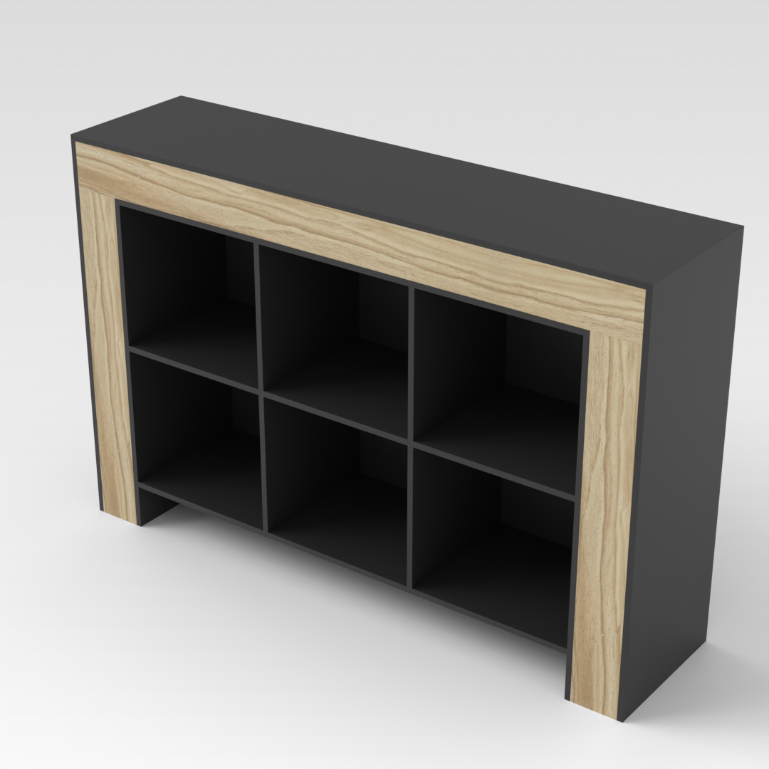 Country Oak & Black Sideboard