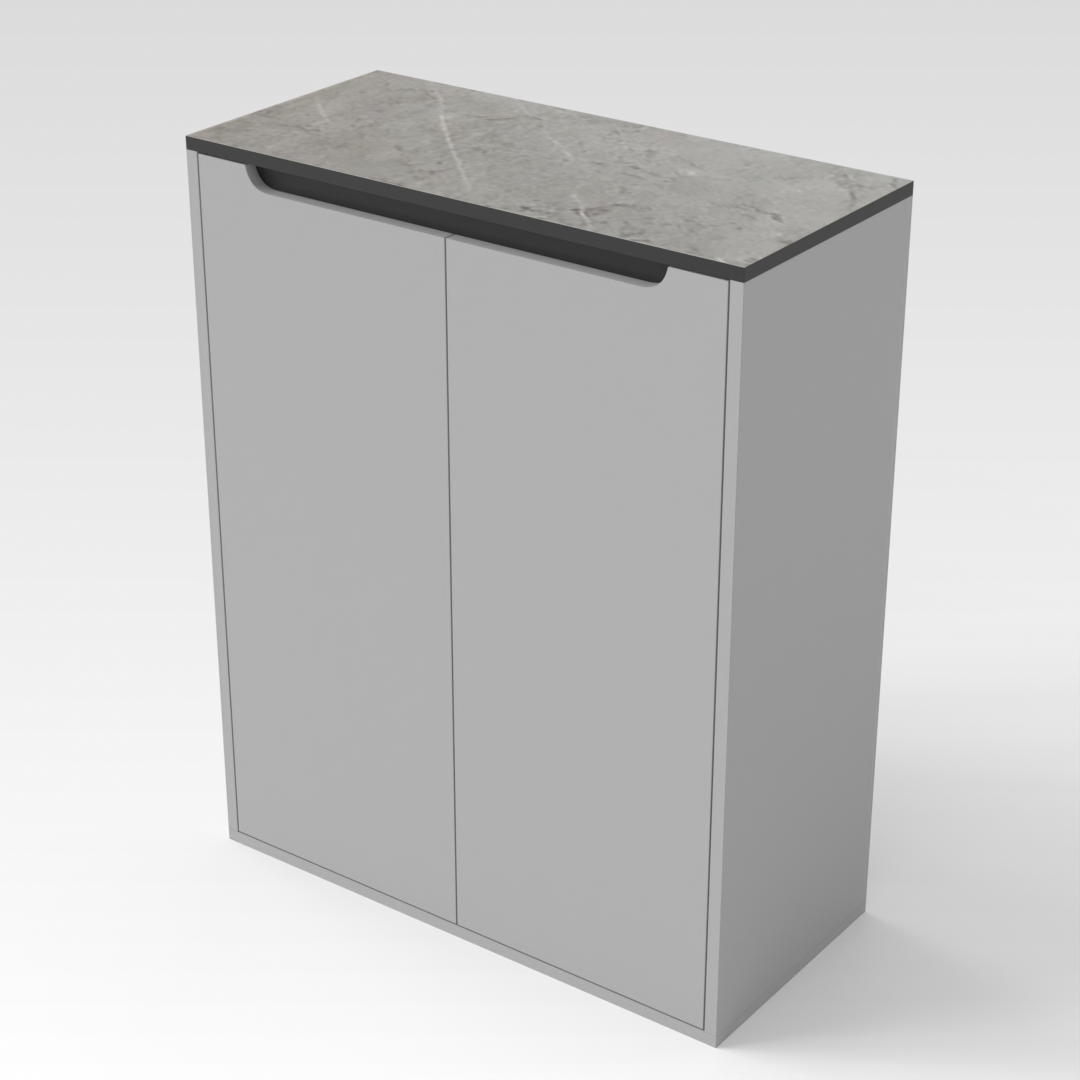 Light Gray & Brown Stone Grain Shoe Cabinet
