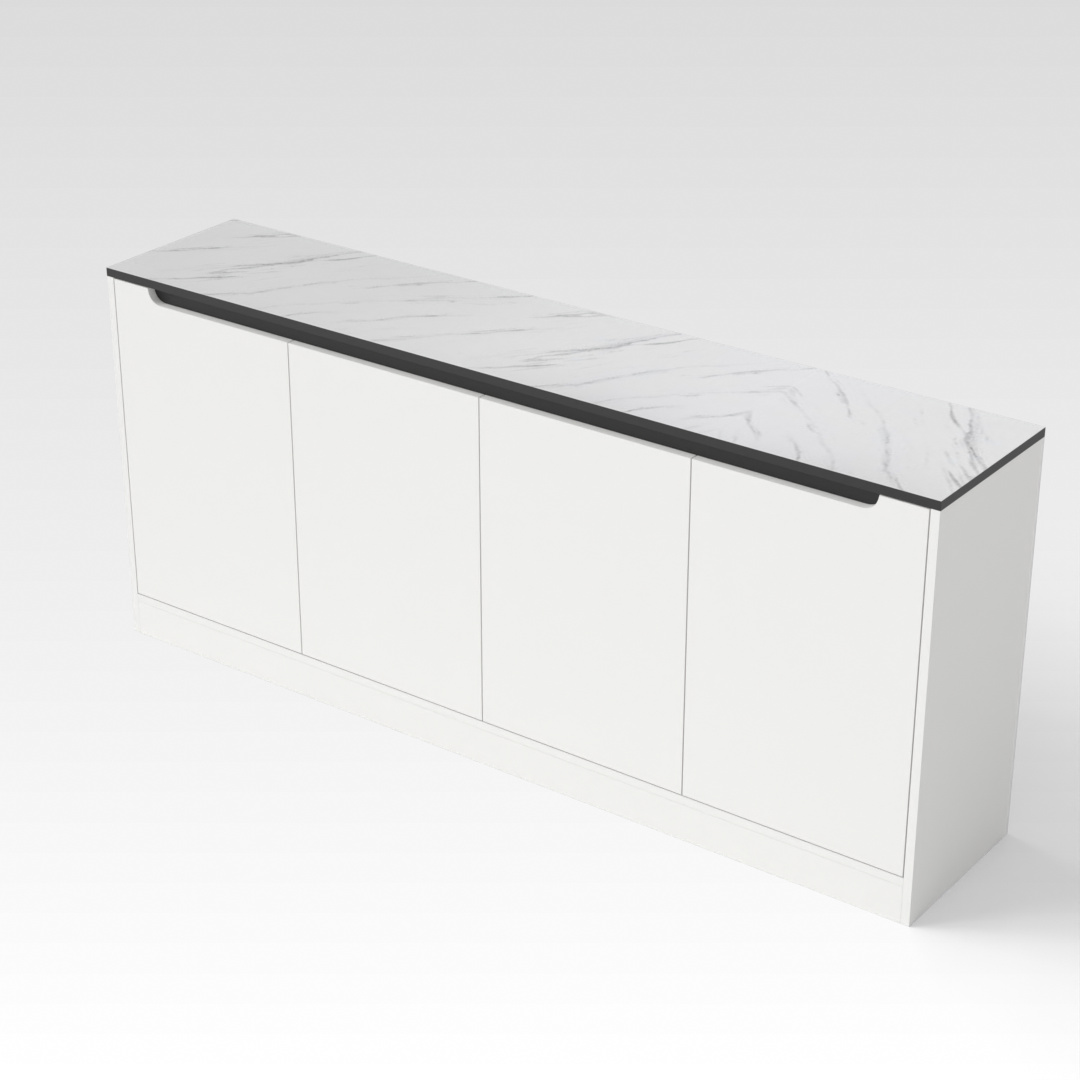 Warm White & White Marble Shoe Cabinet