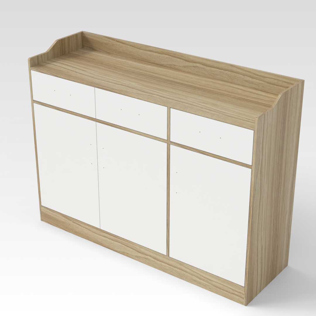 Country Oak & Warm White Sideboard