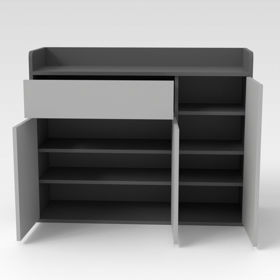 Sky Gray & Light Gray Shoe Cabinet