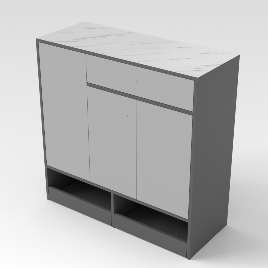 Sky Gray & Light Gray Shoe Cabinet
