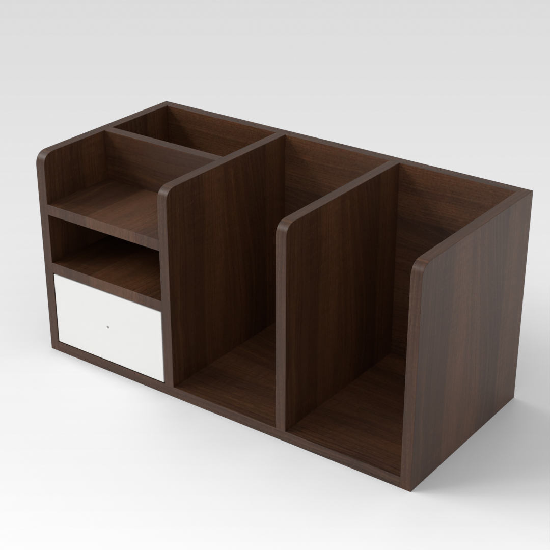 Prairie Oak & Warm White Bookshelf