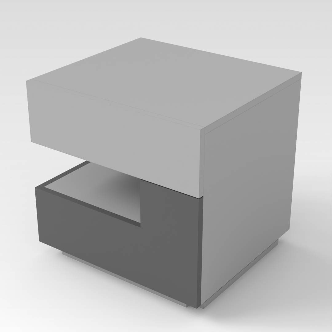 Light Gray & Sky Gray Nightstand