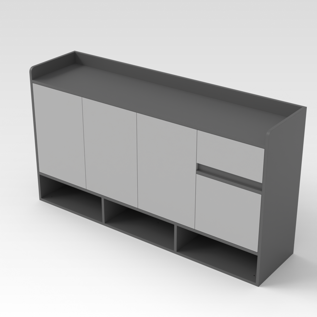 Sky Gray & Light Gray Shoe Cabinet