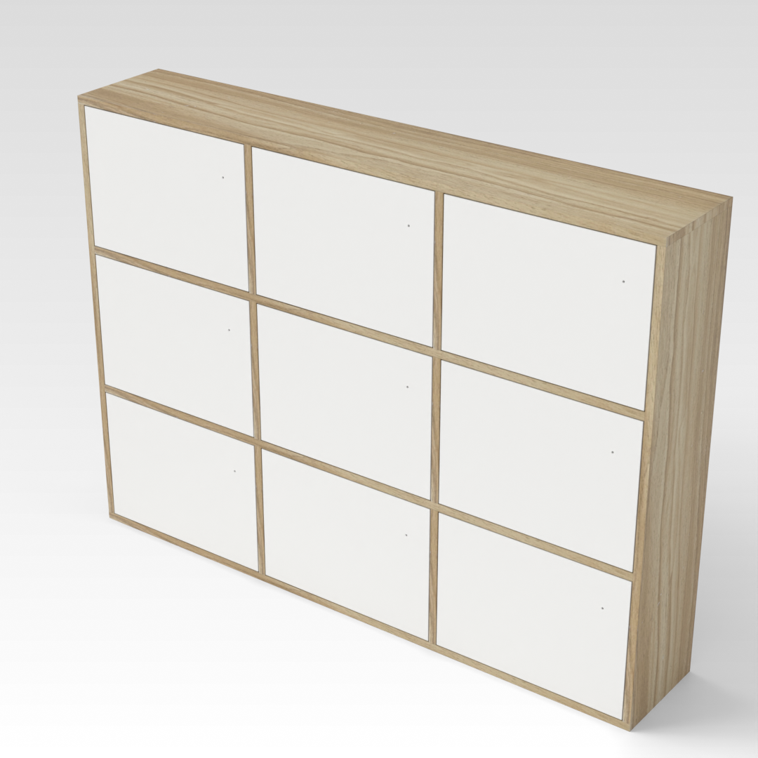 Country Oak & Warm White Storage Cabinet