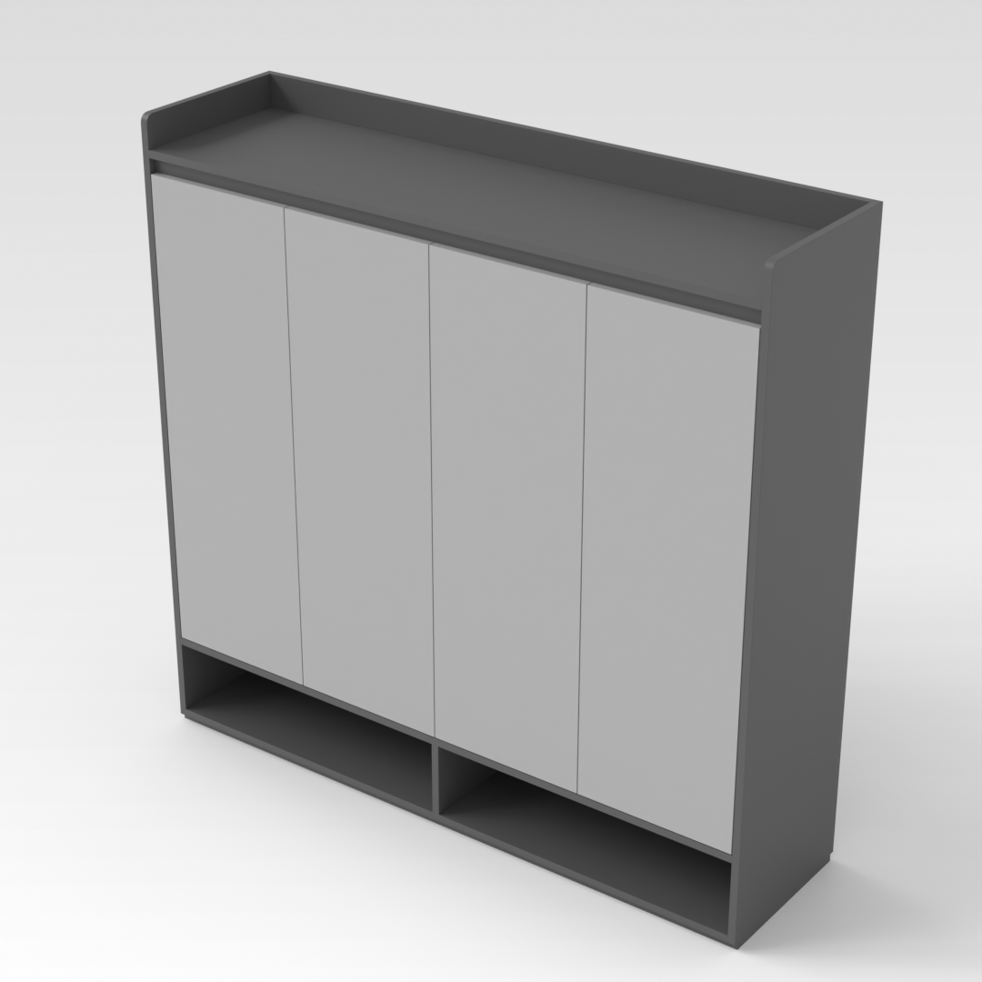 Sky Gray & Light Gray Shoe Cabinet