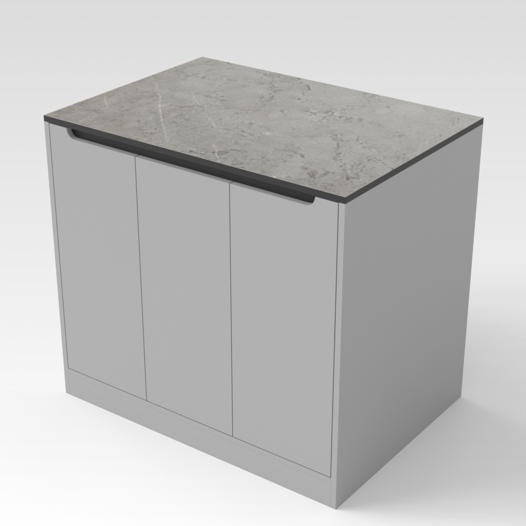 Light Gray & Brown Stone Grain Shoe Cabinet