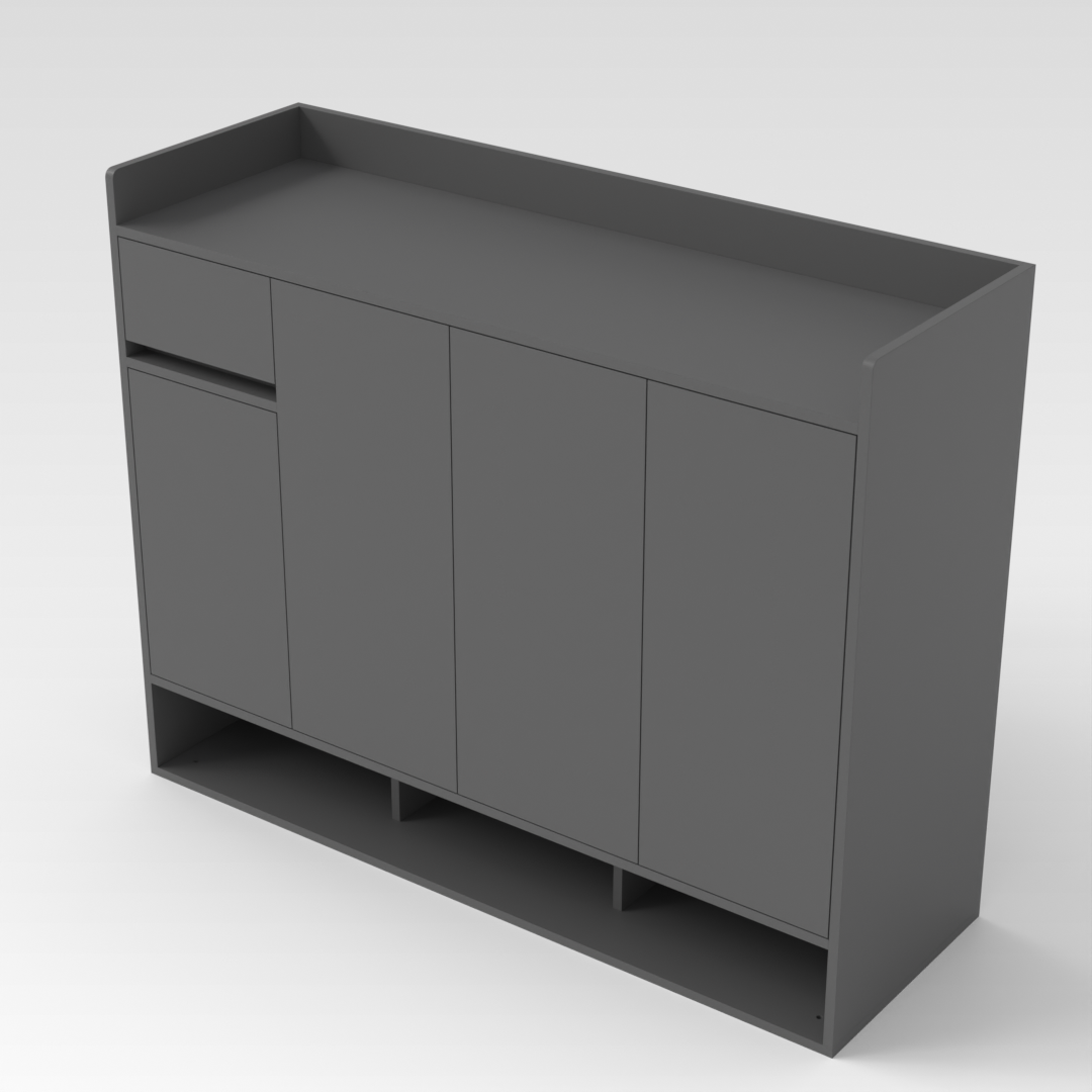 Sky Gray Shoe Cabinet