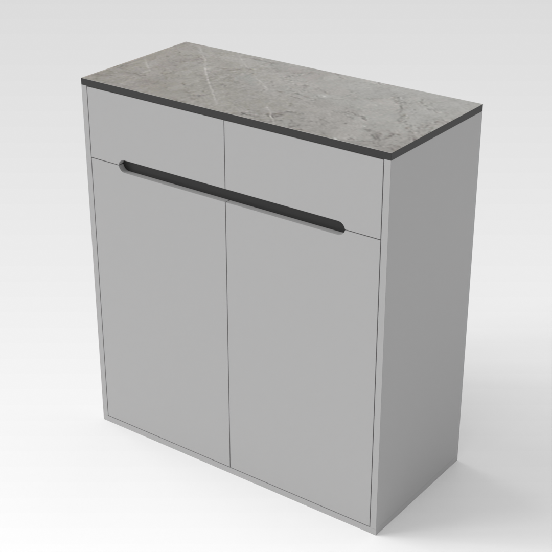 Light Gray & Brown Stone Grain Shoe Cabinet