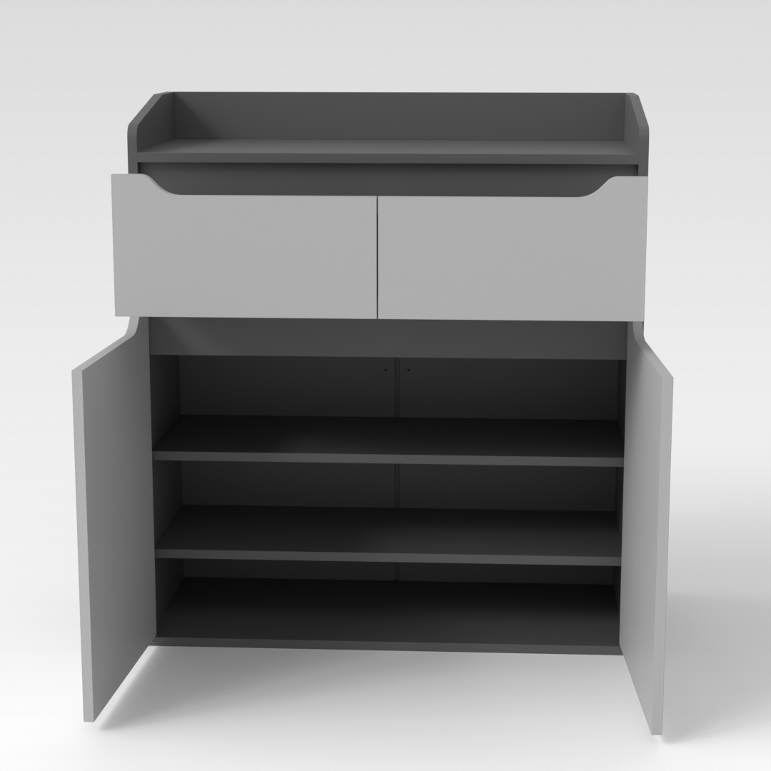 Sky Gray & Light Gray Shoe Cabinet