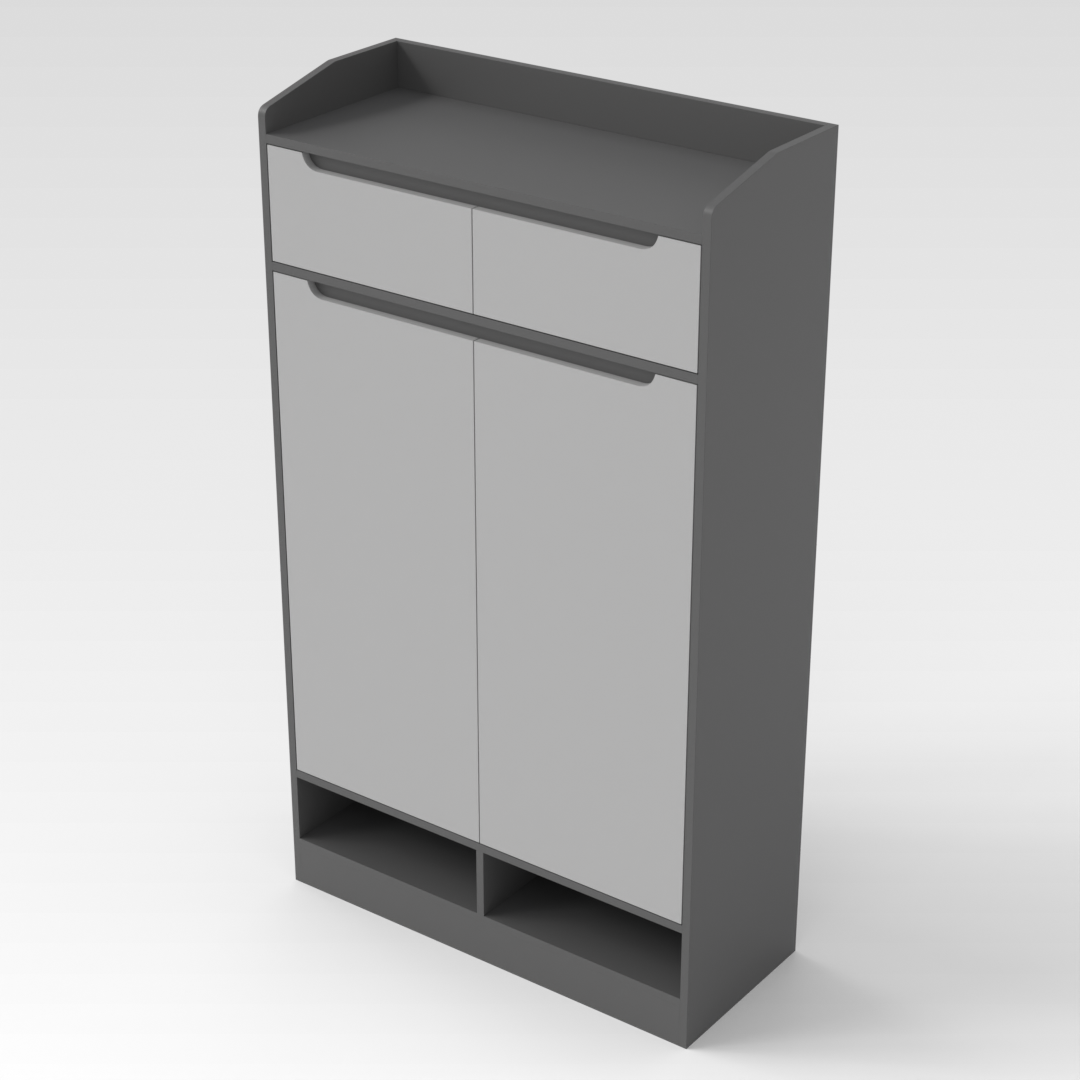 Sky Gray & Light Gray Shoe Cabinet