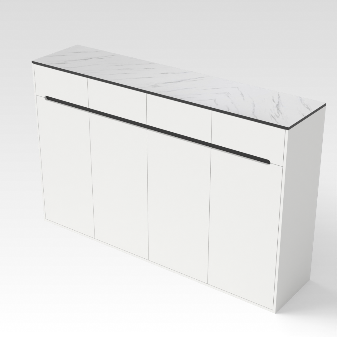 Warm White & Black Shoe Cabinet
