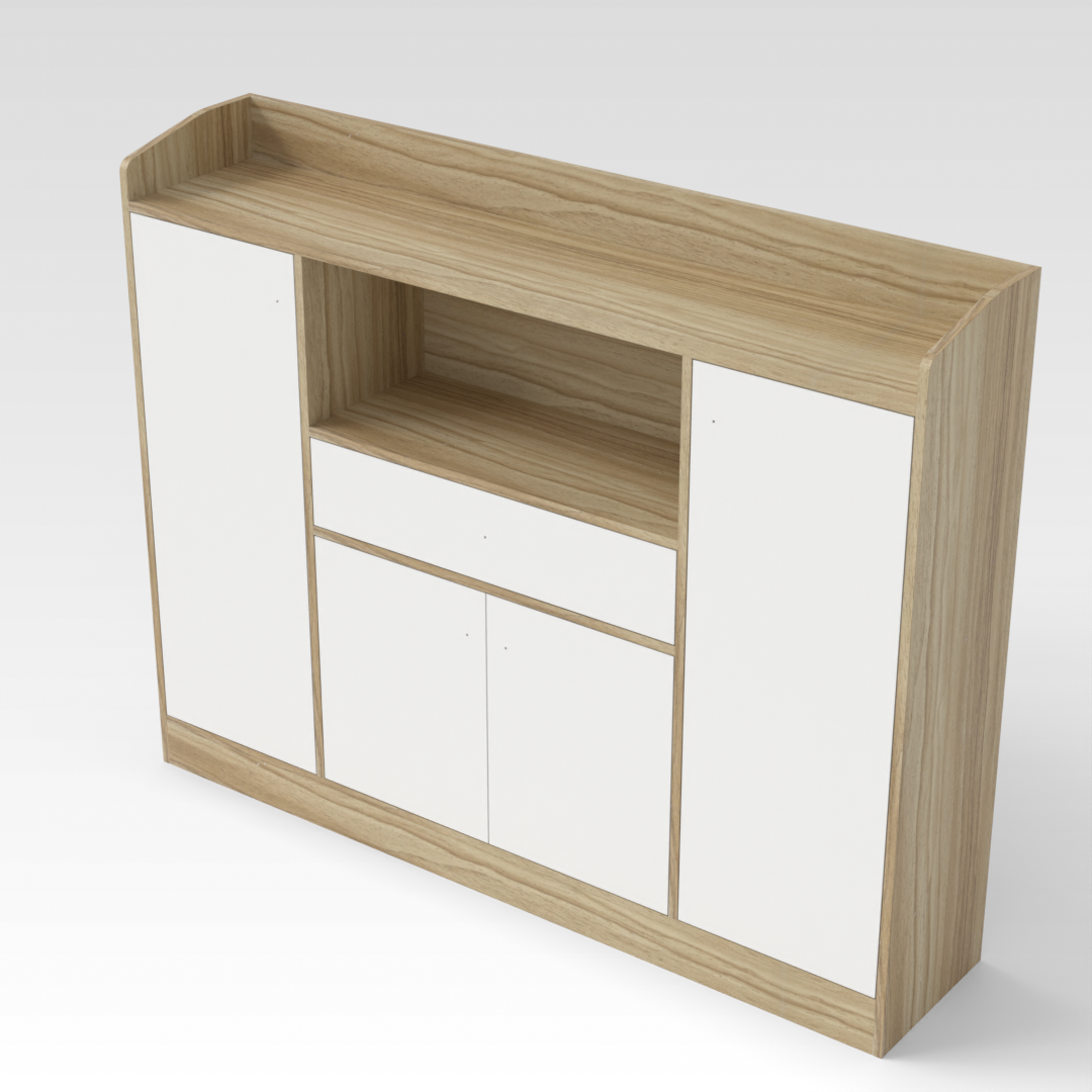 Country Oak & Warm White TV Stand