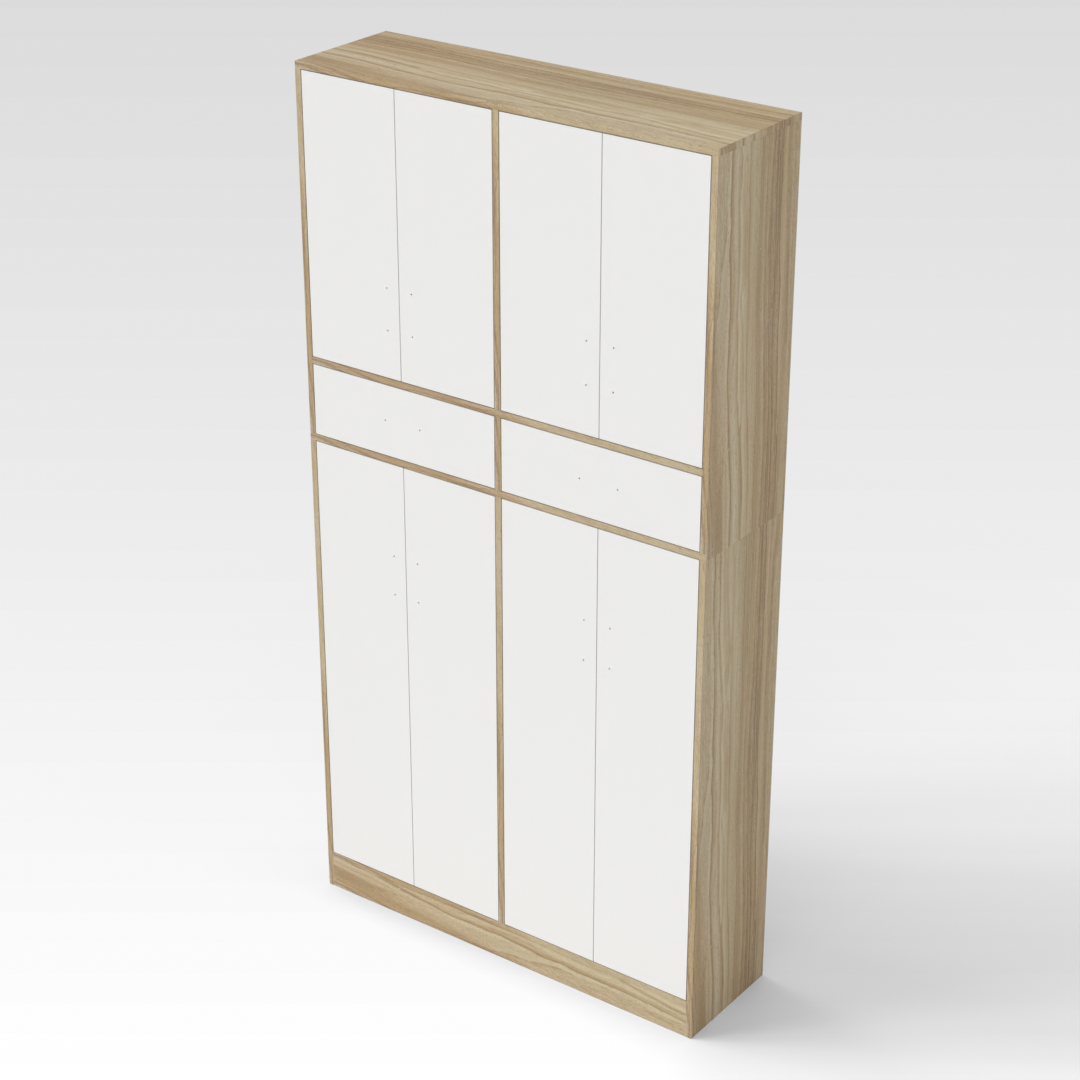 Country Oak & Warm White Wine Cabinet