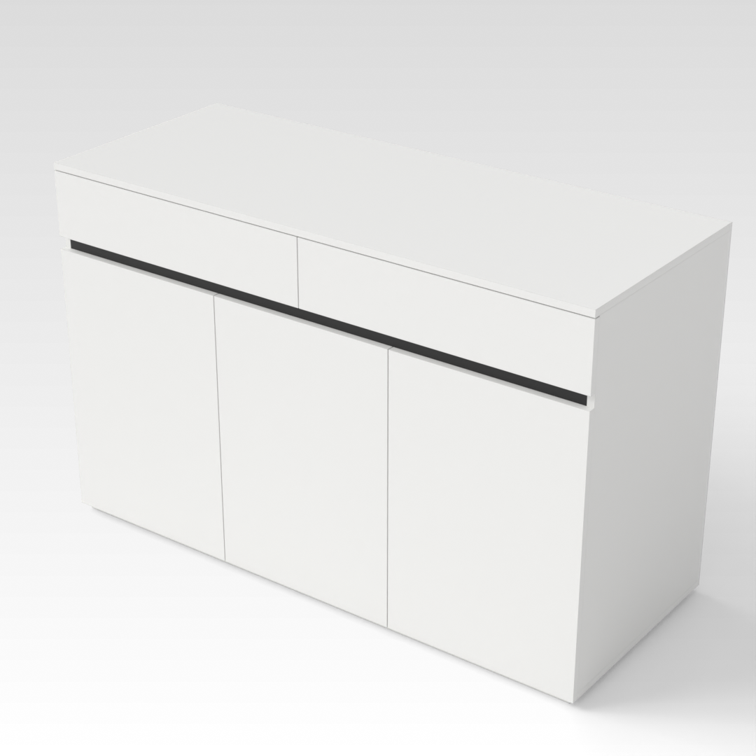 Warm White & Black Shoe Cabinet