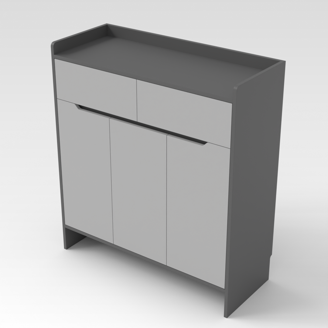 Sky Gray & Light Gray Shoe Cabinet