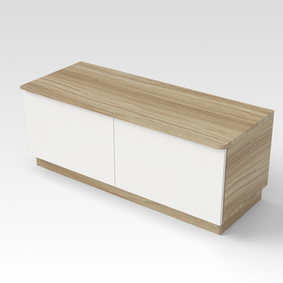 Country Oak & Warm White TV Stand