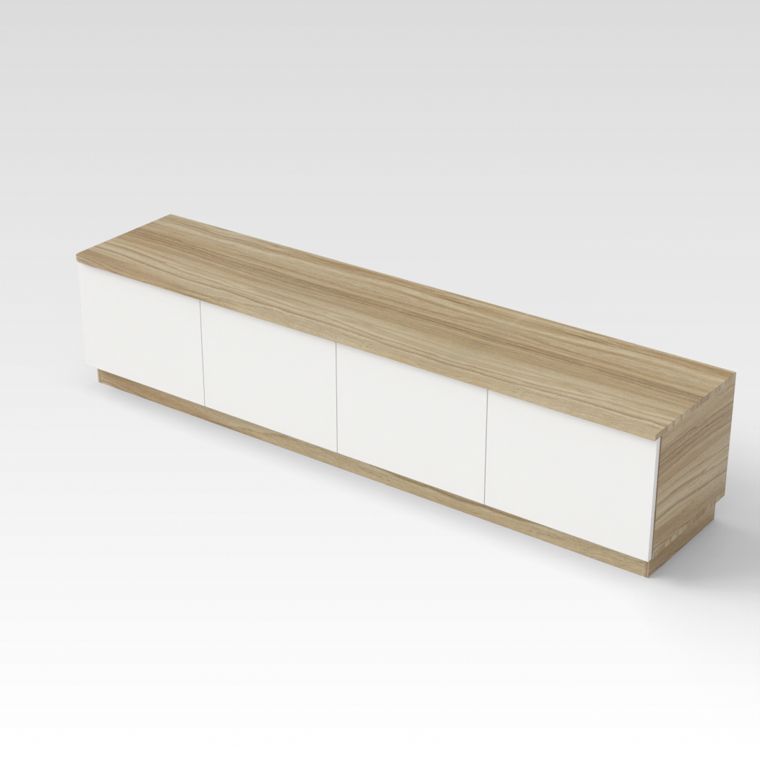 Country Oak & Warm White TV Stand
