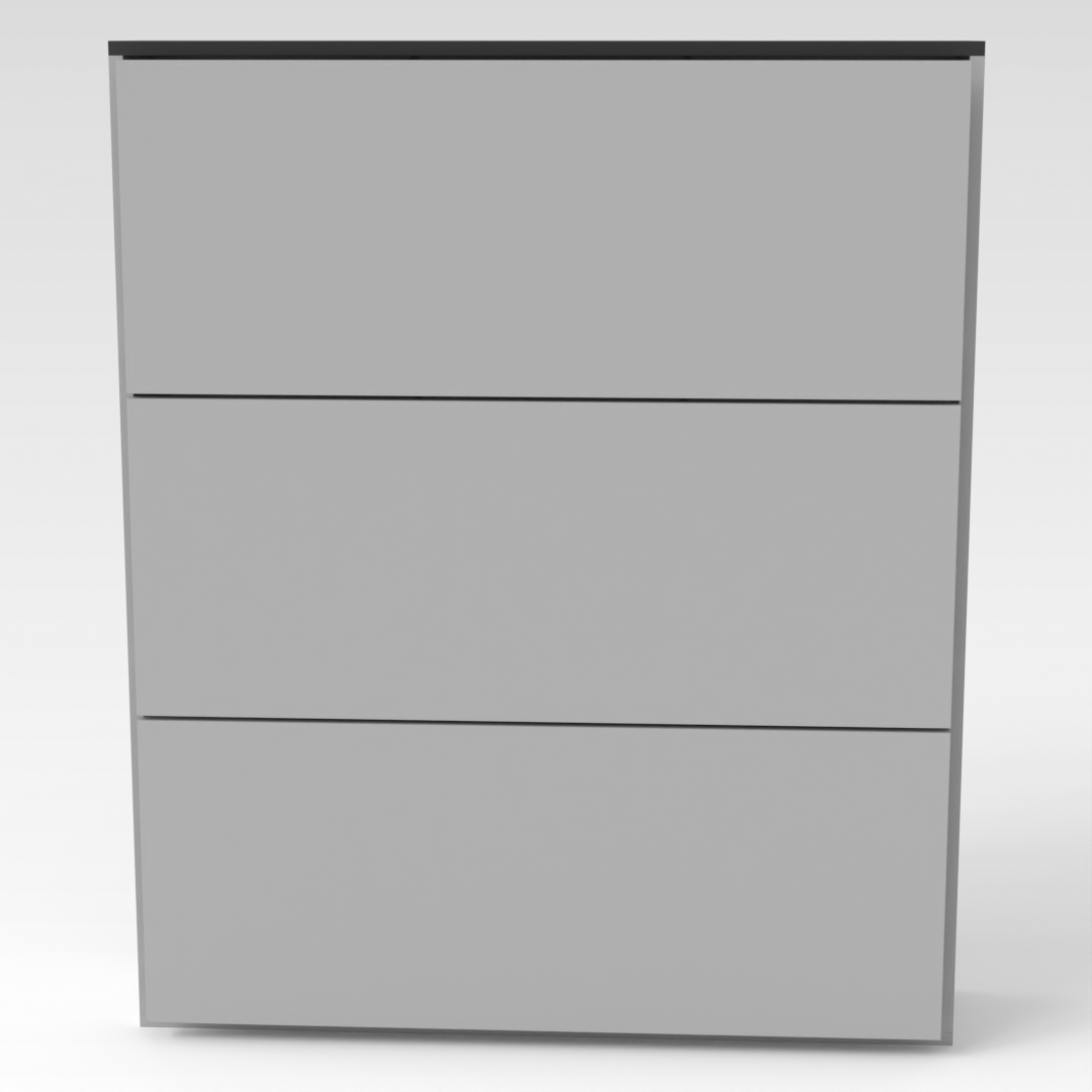 Light Gray & Brown Stone Grain Shoe Cabinet