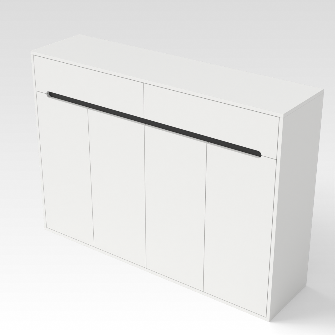 Warm White & Black Shoe Cabinet