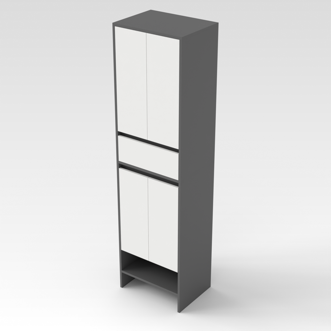 Sky Gray & Warm White Shoe Cabinet