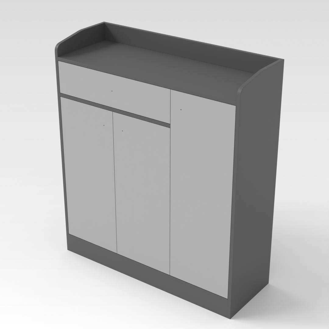 Sky Gray & Light Gray Shoe Cabinet