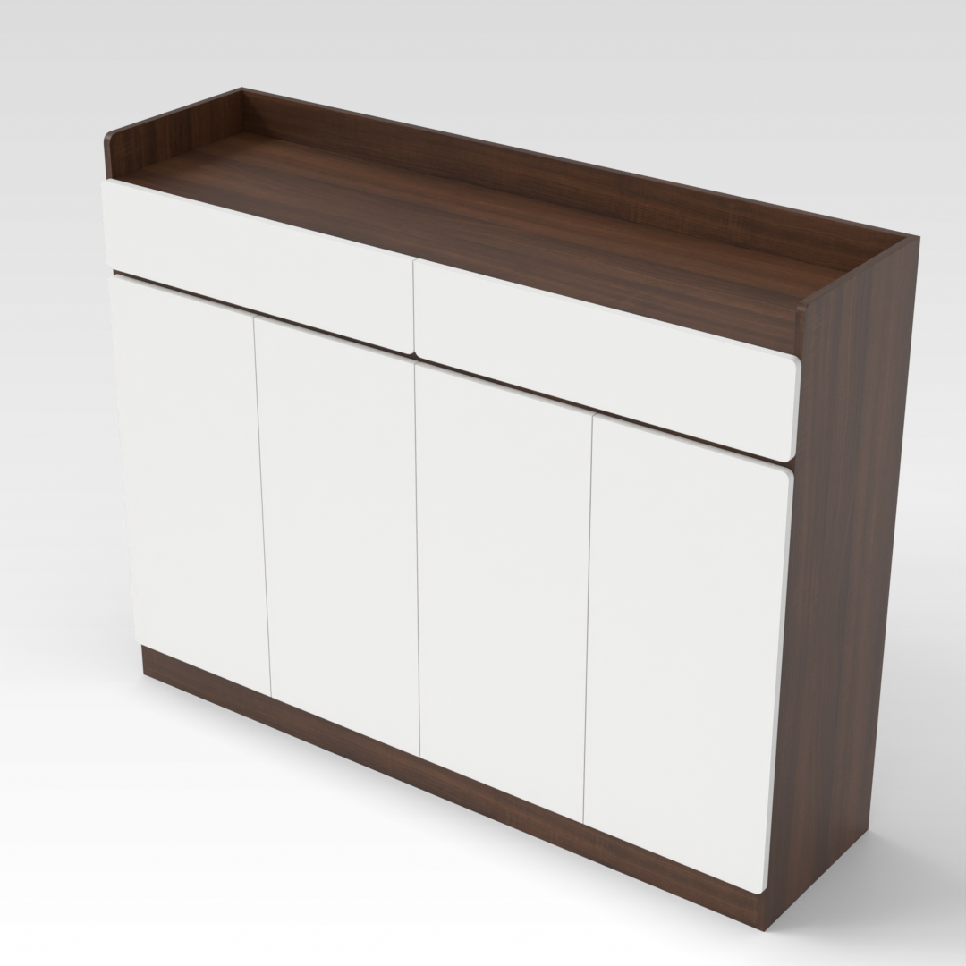 Country Oak & Warm White Shoe Cabinet