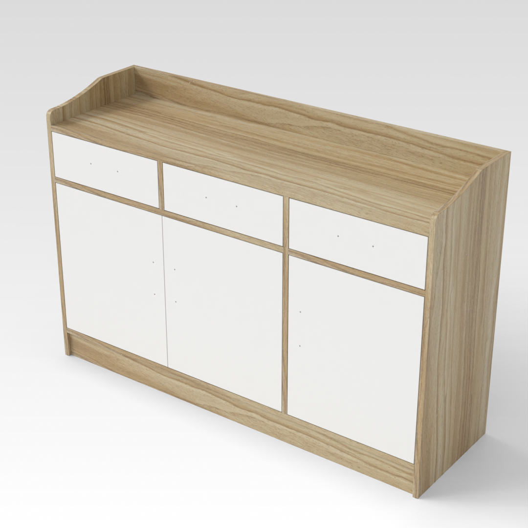 Country Oak & Warm White Dresser